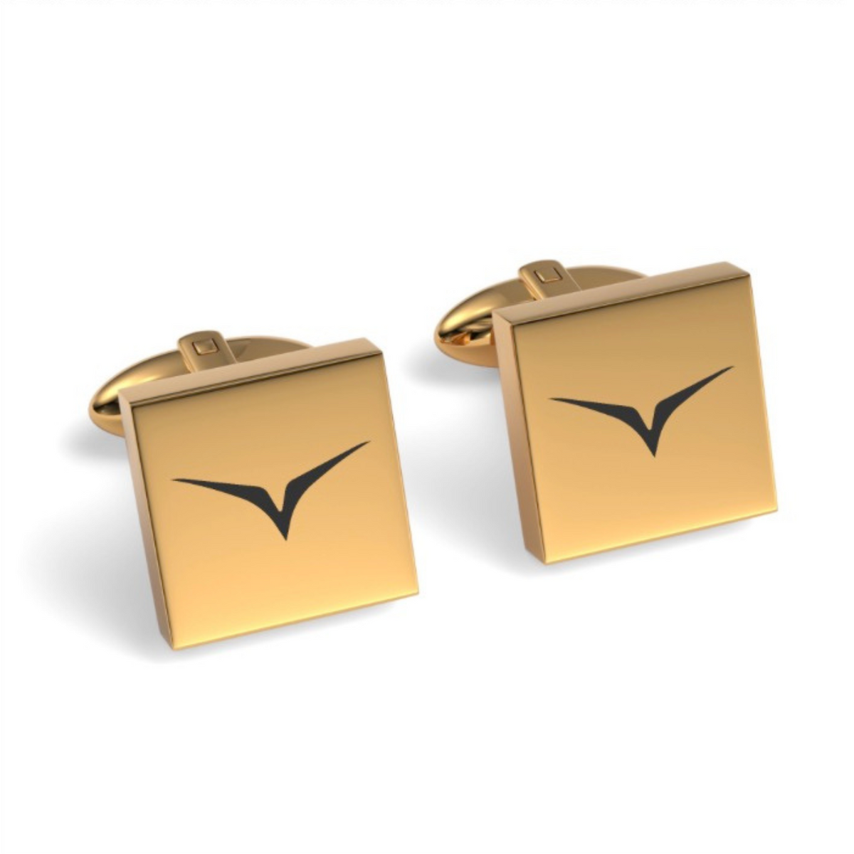 Custom Logo Engraved Square Cufflinks