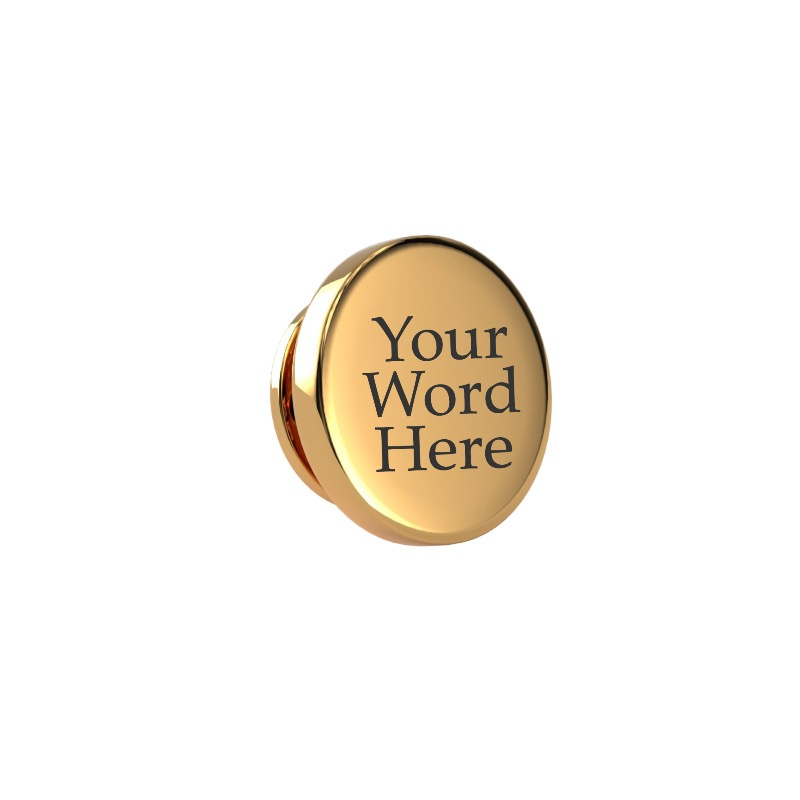 Custom Word Engraved Round Lapel Pin