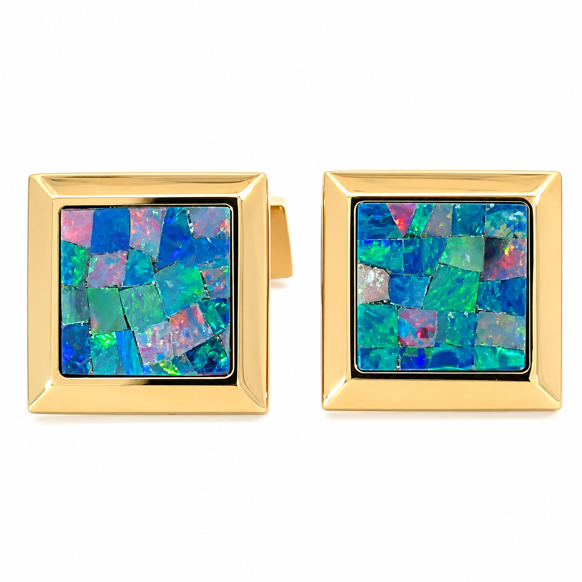 Opal Gold Square Cufflinks