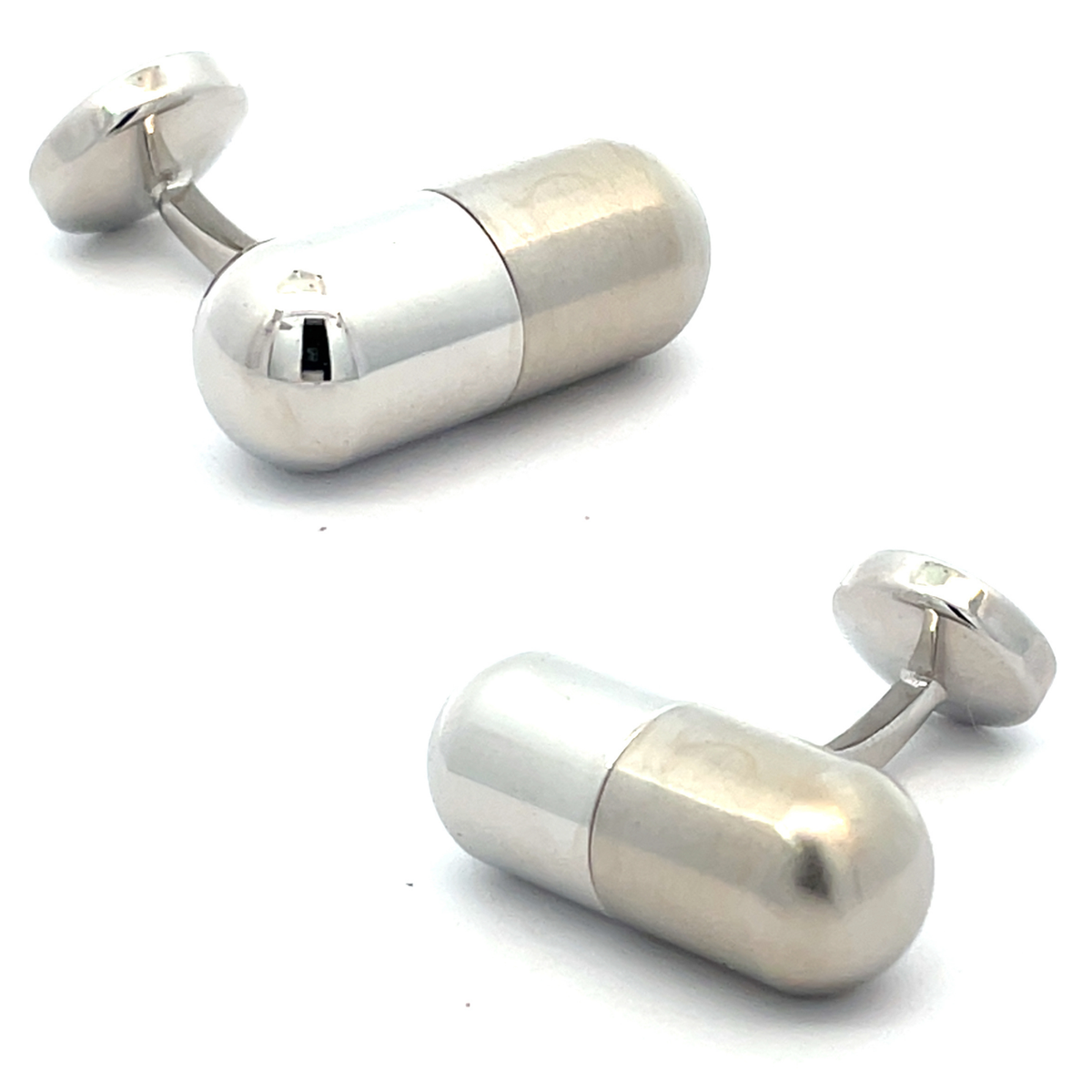 Opening Silver Capsule Cufflinks