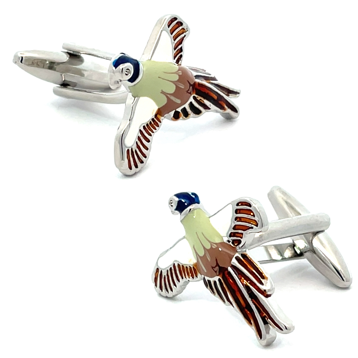 Flying Pheasant Enamel Cufflinks