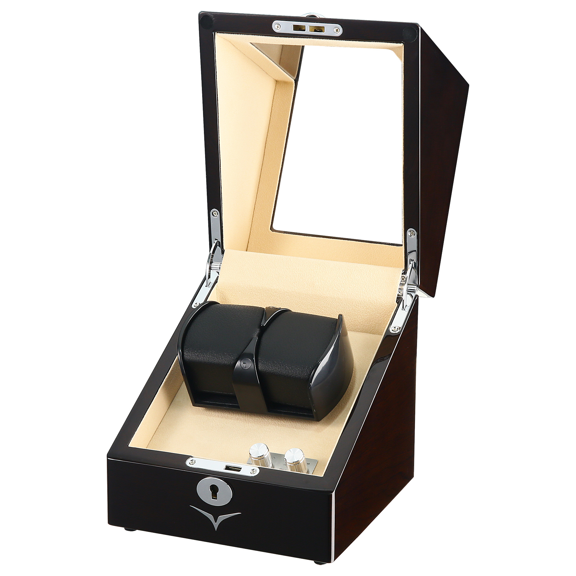 Seconds - Lindeman Mahogany Watch Winder Box for 2 Watches (Single Rotor) (D)
