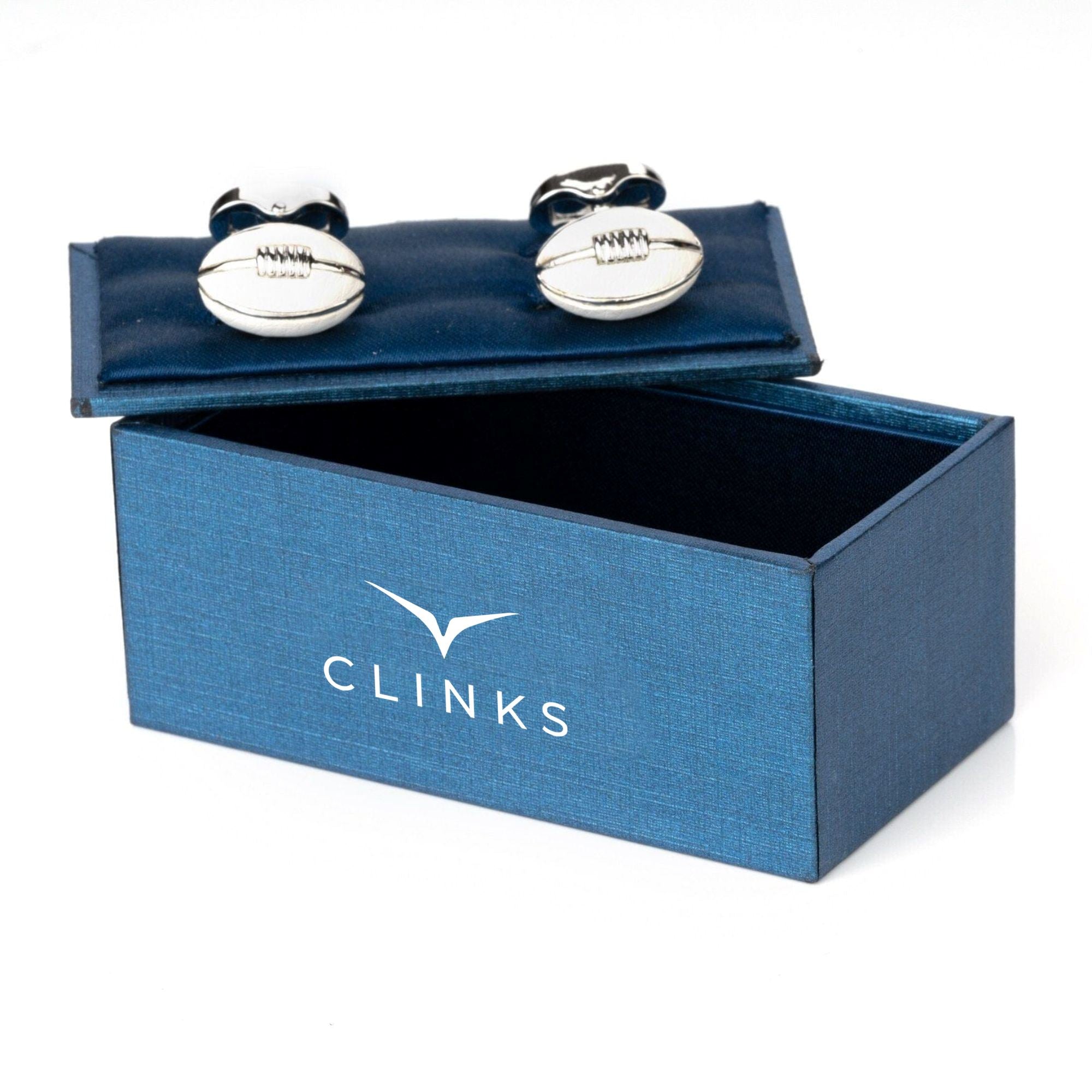 Footy White Leather Football Cufflinks Novelty Cufflinks Clinks Australia