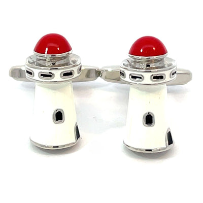 Red Domed Lighthouse Cufflinks