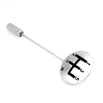 Gear Shift Stick Pin Silver