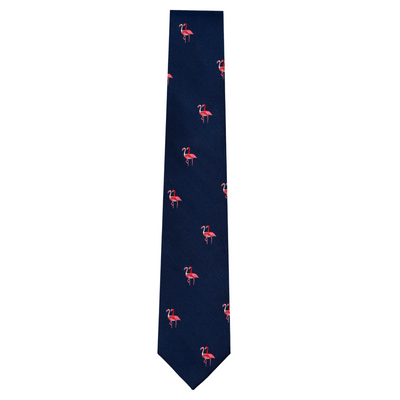 Flamingo Tie Navy-Pink