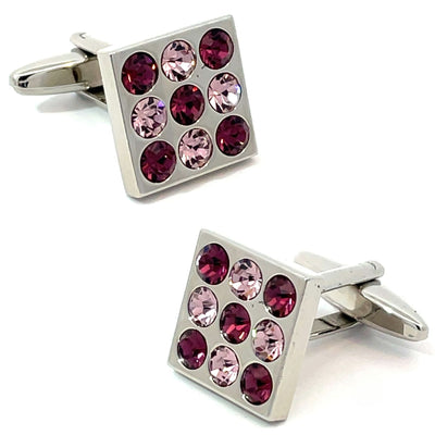 Nine Purple Crystals Cufflinks