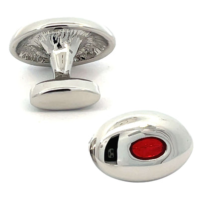 Oval Feature Red Cufflinks