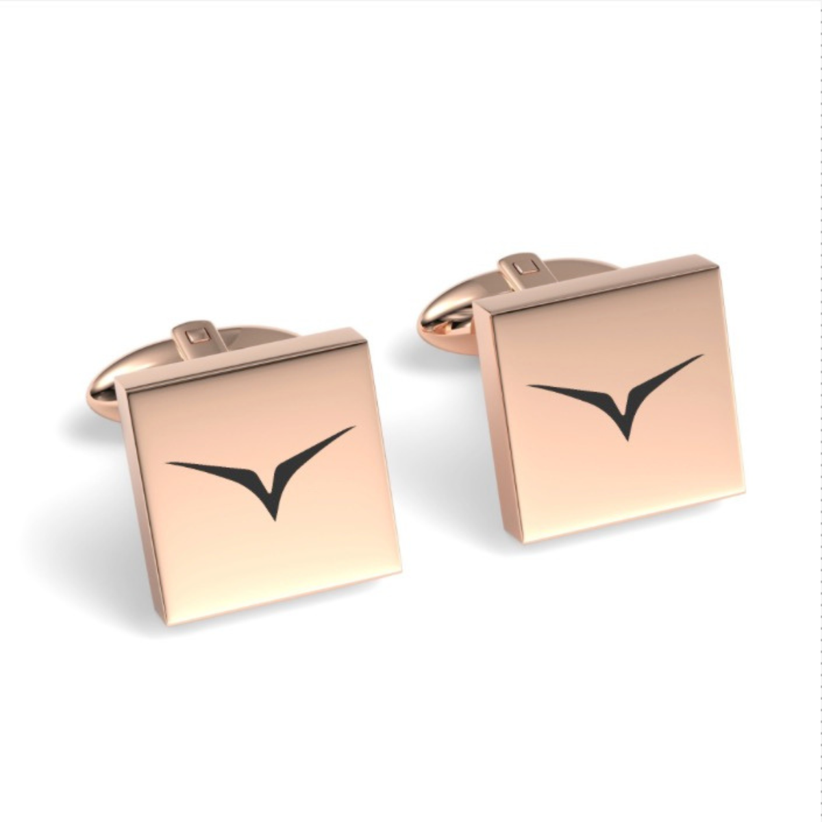 Custom Logo Engraved Square Cufflinks