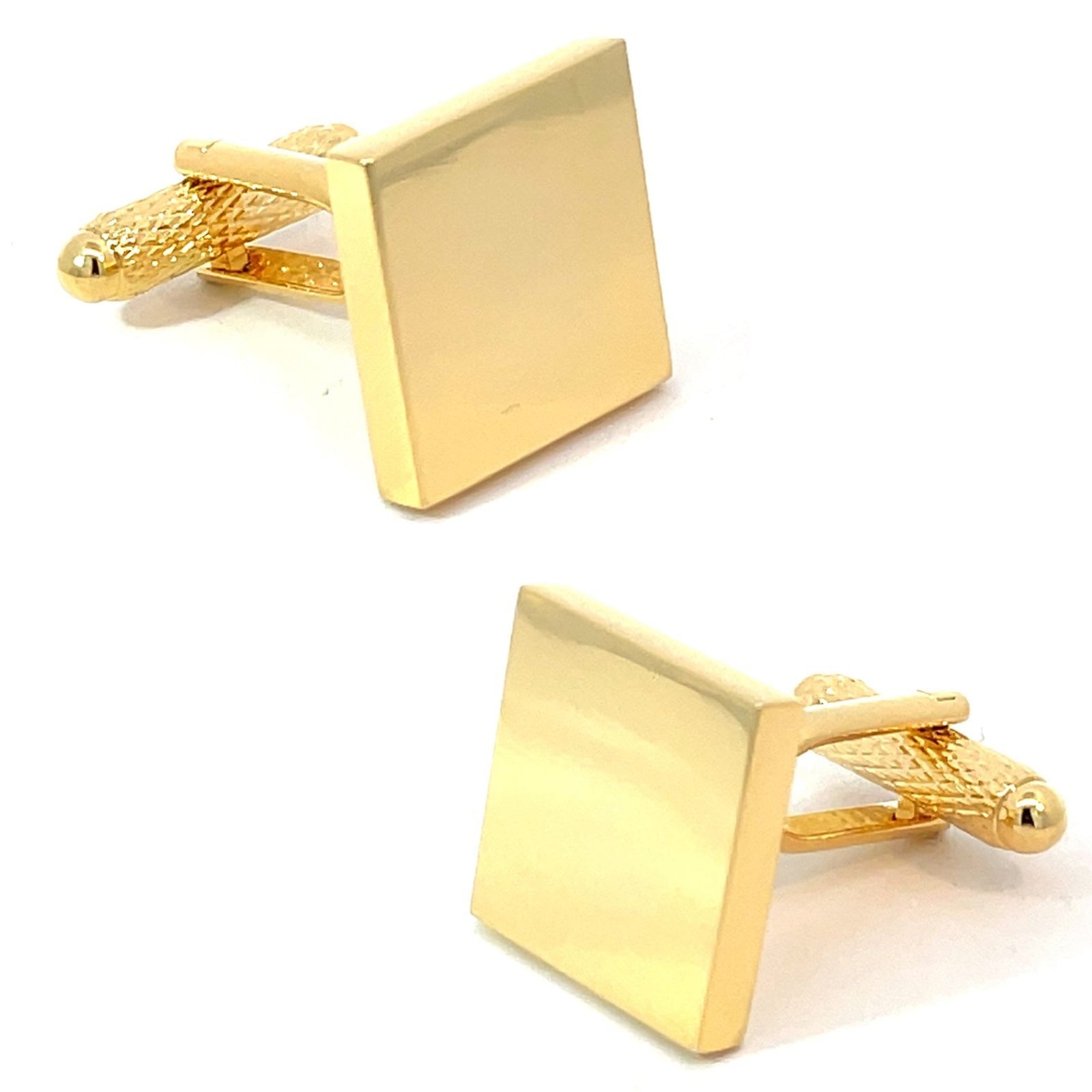 Plain Square Gilt Engravable Cufflinks