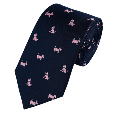 Scotty Dog Tie Navy-Pink
