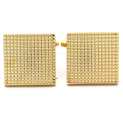 Textured Shiny Gold Square Cufflinks