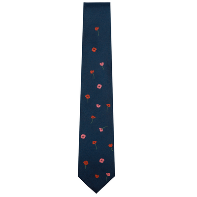 Poppy Tie Navy-Crimson