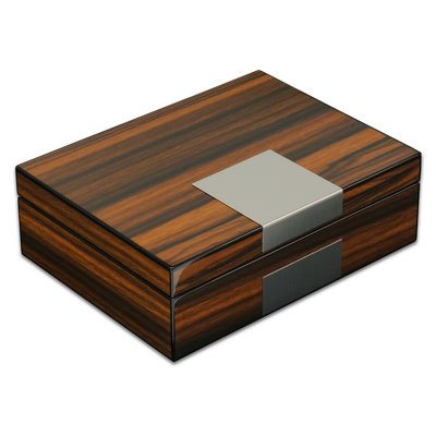 Ebony Wooden Cufflink Watch Box