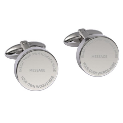 Insert Your Message Cufflinks in Silver