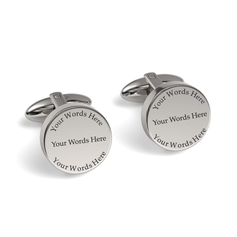 Your Words Here Engraved Round Cufflinks
