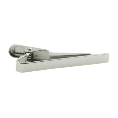 Small Shiny Silver Tie Clip 40mm