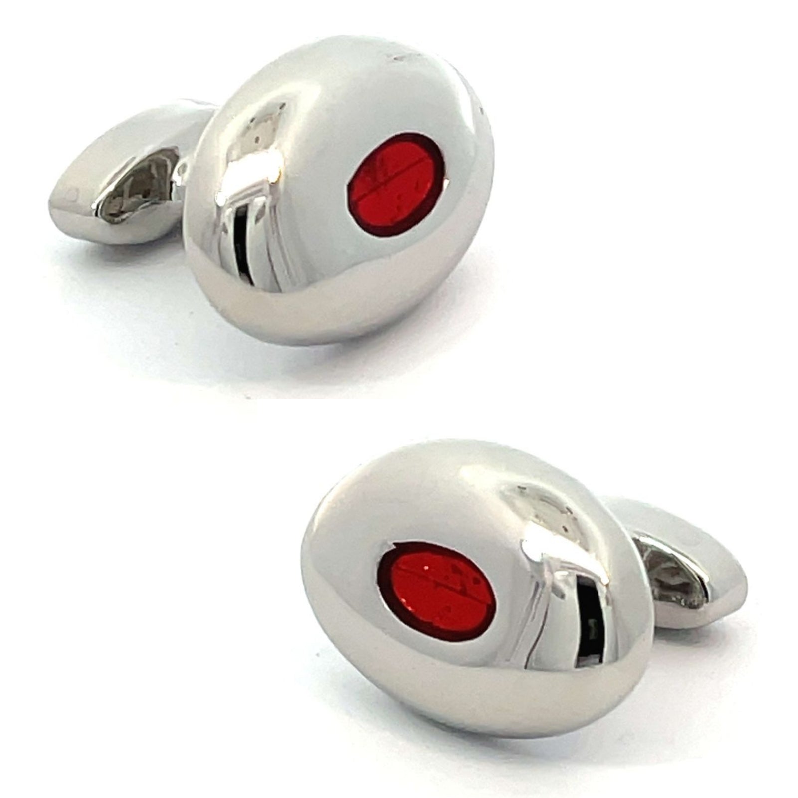 Oval Feature Red Cufflinks