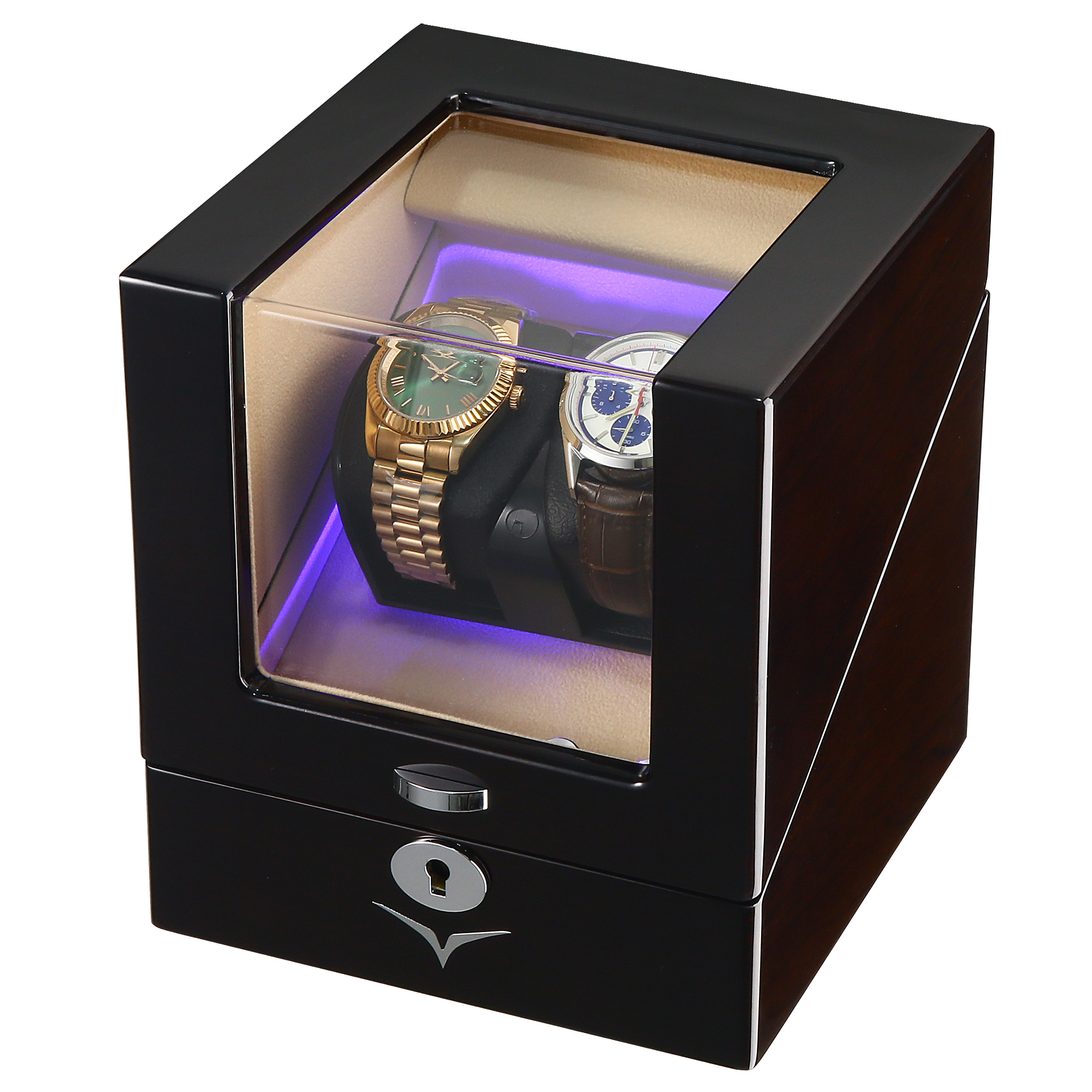 Seconds - Lindeman Mahogany Watch Winder Box for 2 Watches (Single Rotor) (D)