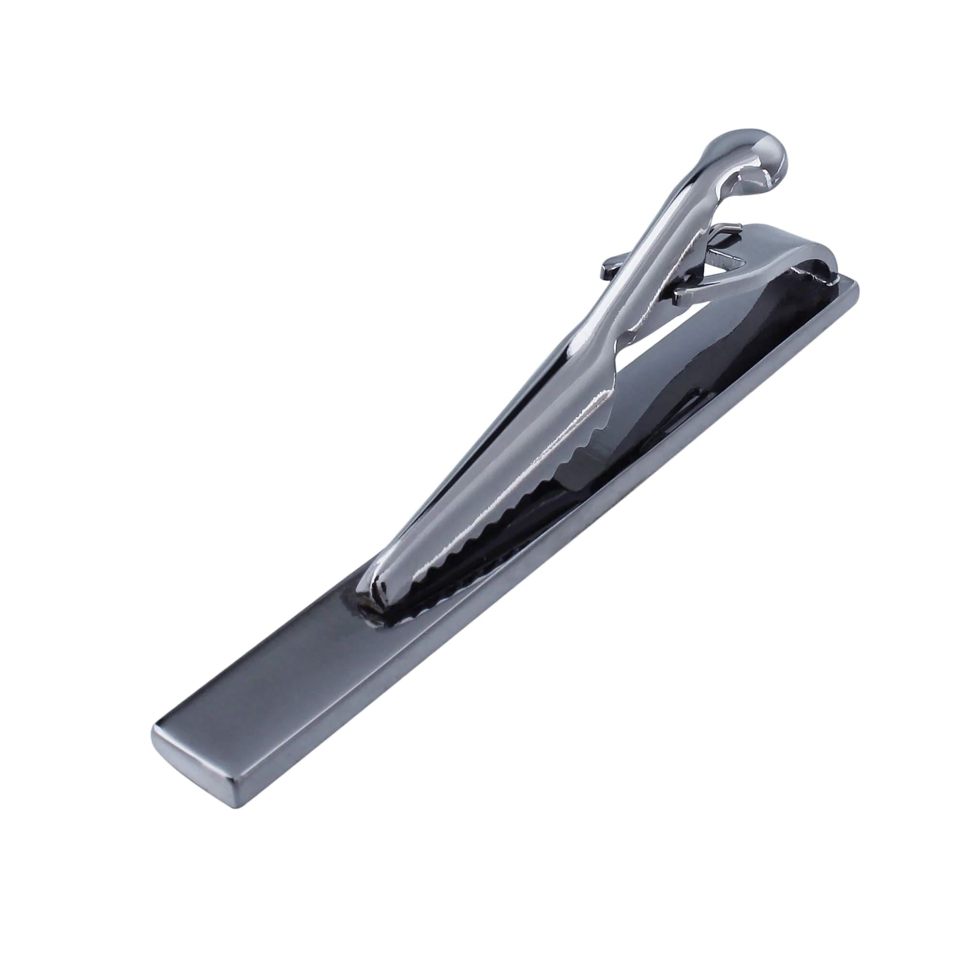 Brushed Gunmetal Angles Cufflinks and Tie Clip Set Gift Set Clinks Australia 