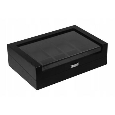 Black Wooden Watch Box for 10 Watches