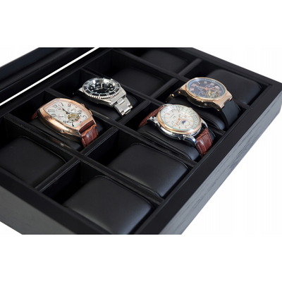 Black Wooden Watch Box for 10 Watches