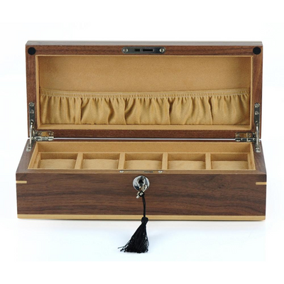 Walnut Wooden Watch Box for 5 Watches