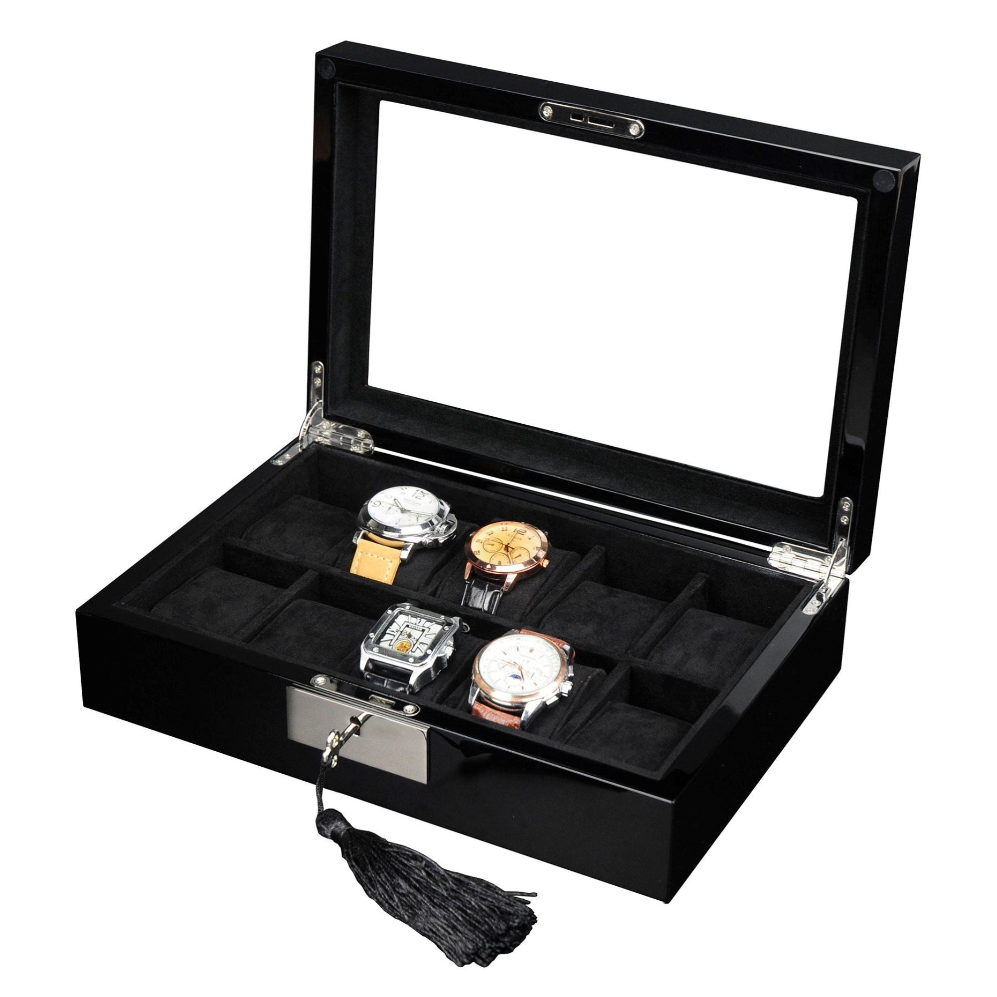 10 Slots Wooden Storage Watch box Watch Boxes Clinks 