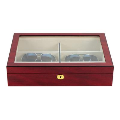 6 Pairs Cherry Wooden Sunglass Box