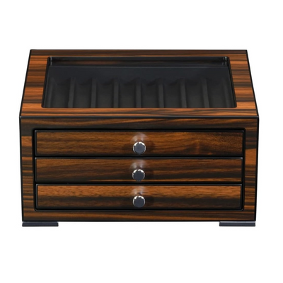 24 Slots Ebony Wooden Pen Box