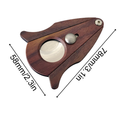 Wood And Stainless Steel 56 Ring Gaugel Cigar Cutter With Cut And Lock System