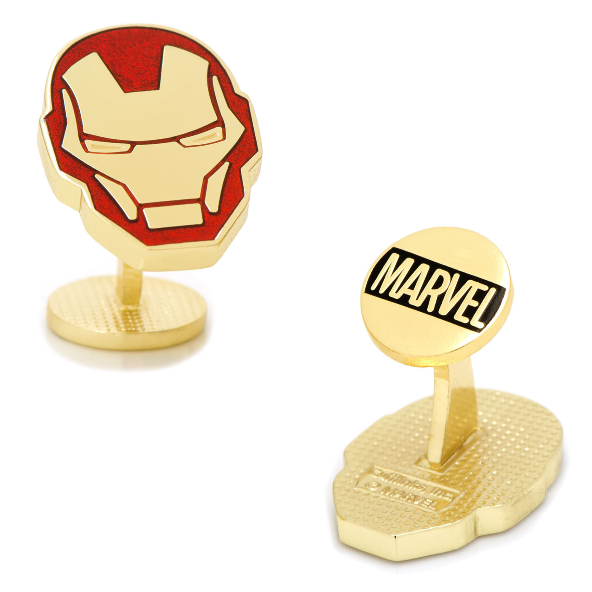 Iron Man Helmet Cufflinks in Red and Gold
