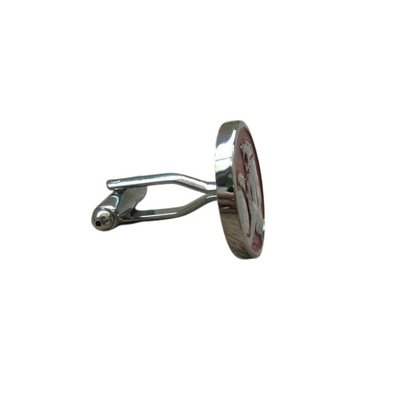 Holden Red Enamel and Silver Cufflinks