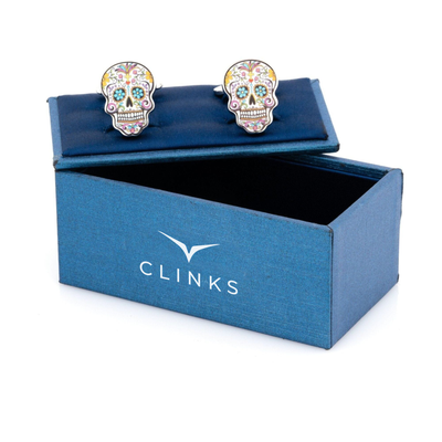 Flower Skull Calavera Cufflinks