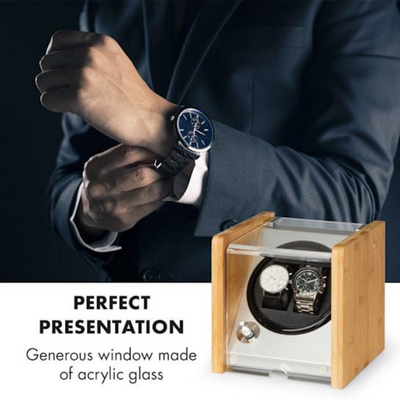 BLAQ Watch Winder Box 2 Watches in Aluminum & Bamboo