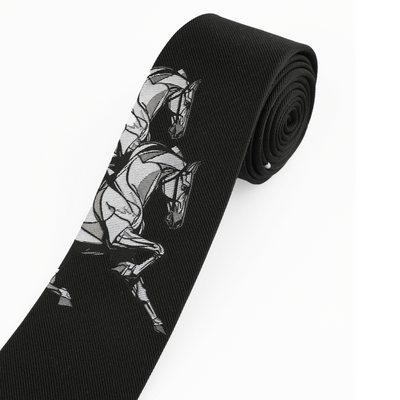 Galloping Horses Tie Black
