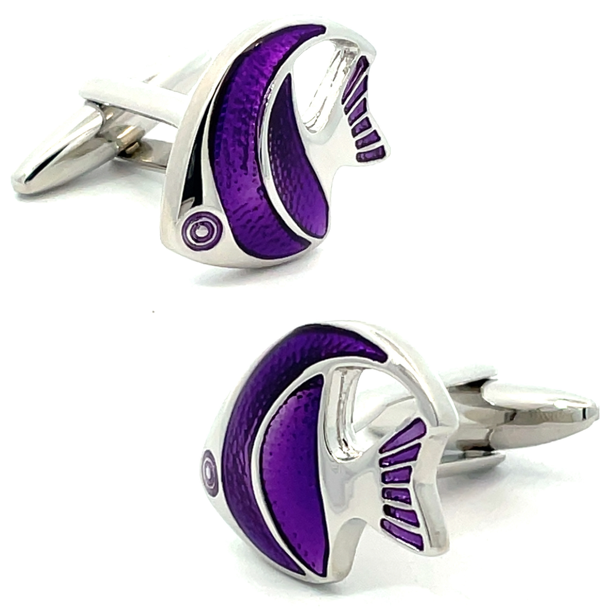 Purple Tropical Angel Fish Cufflinks