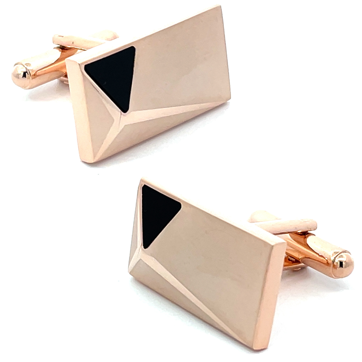 Rose Gold Peak with Onyx Cufflinks