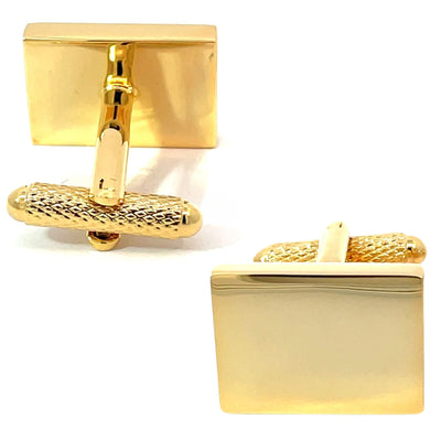 Plain Rectangular Gilt Engravable Cufflinks