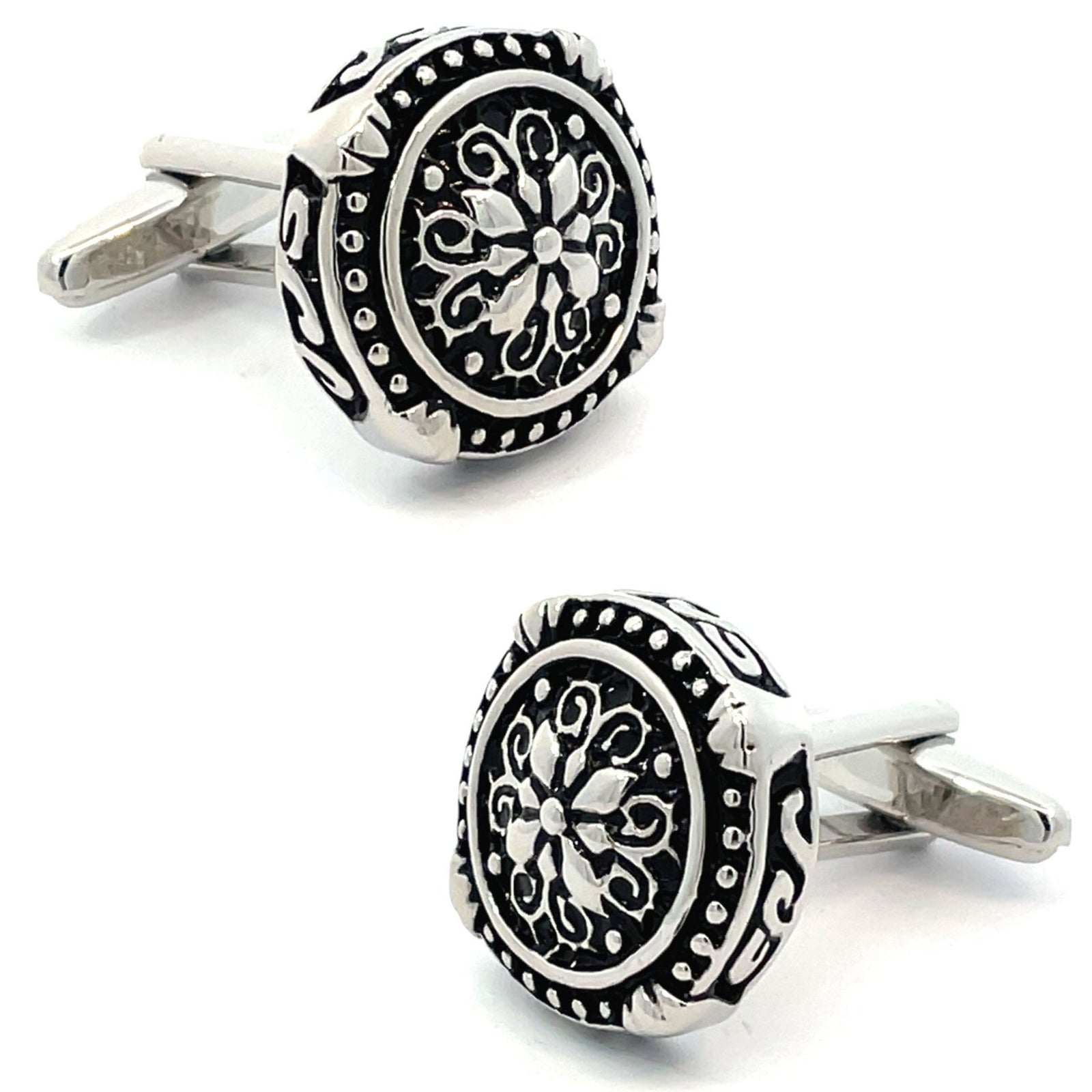Otranto Cufflinks: Round Gothic Style