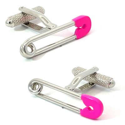 Safety Pin Pink Cufflinks