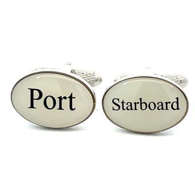 Port  Starboard Black/White Cufflinks