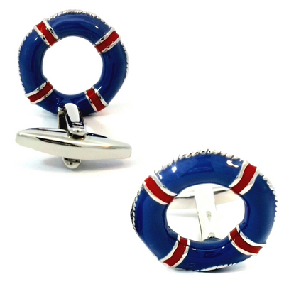 Life Ring Blue and Red Cufflinks