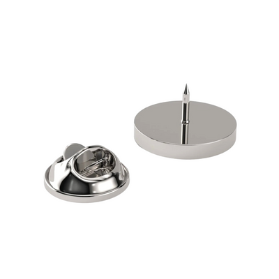 Round Silver Engravable Lapel Pin