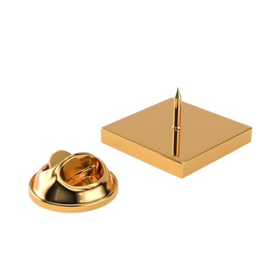 Square Gold Engravable Lapel Pin