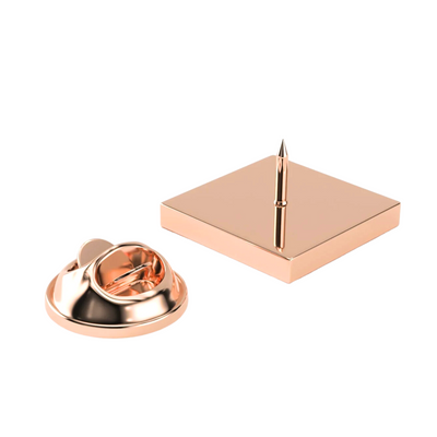 Square Rose Gold Engravable Lapel Pin