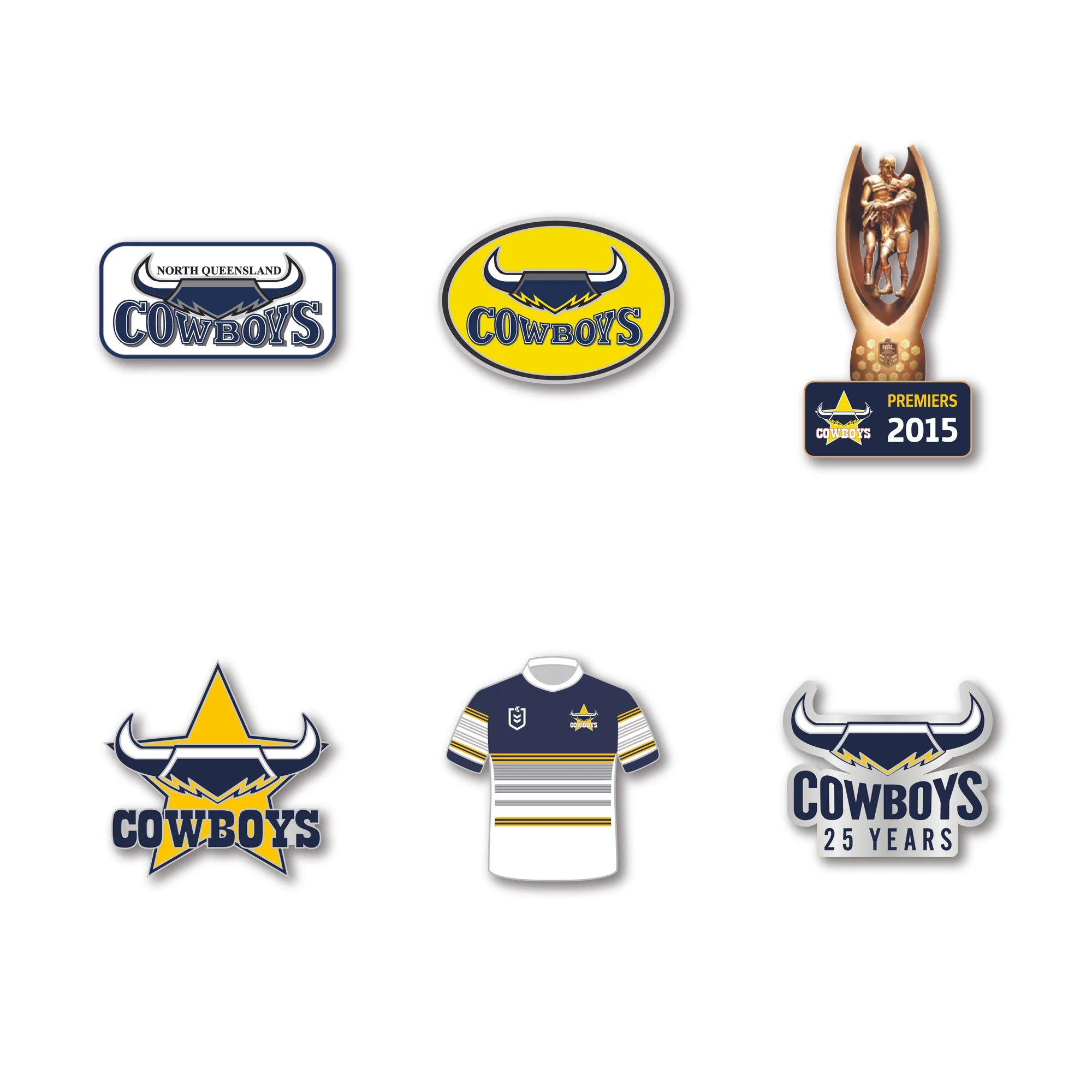 North Queensland Cowboys Logo NRL Pin Set