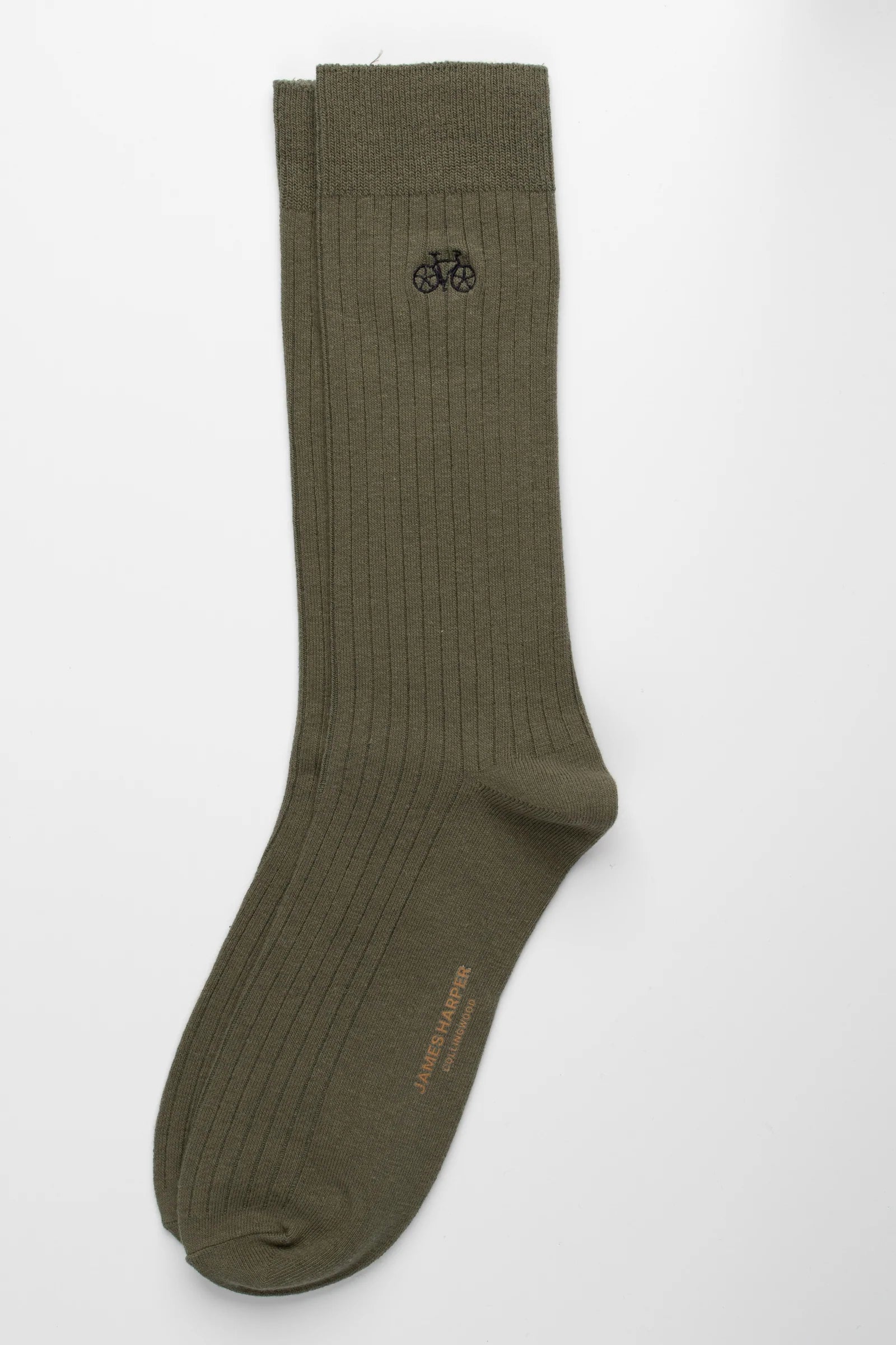 See SK3008 Olive Ribbed Socks