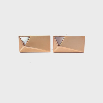 Rose Gold Peak with Mother of Pearl Cufflinks