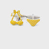 Yellow Polka Dot Bikini Cufflinks